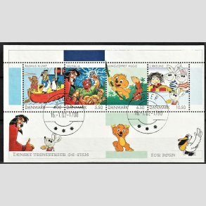 FRIM�RKER DANMARK | 2002 - AFA 1311 - Danske tegneserier og tegnefilm for b�rn - 26,50 kr. miniark - Pragt Stemplet Odder