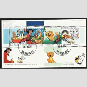 FRIM�RKER DANMARK | 2002 - AFA 1311 - Danske tegneserier og tegnefilm for b�rn - 26,50 kr. miniark - Pragt Stemplet Odder