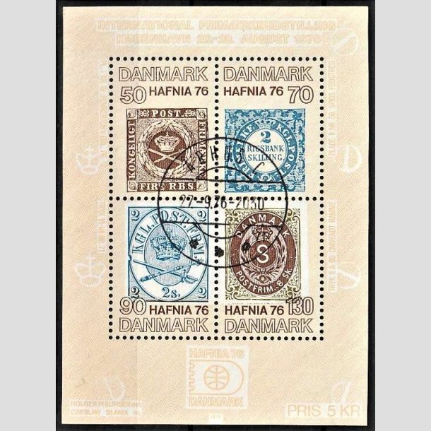 FRIMRKER DANMARK | 1975 - AFA 606 - Hafniablok II Miniark - Lux Stemplet rhus C