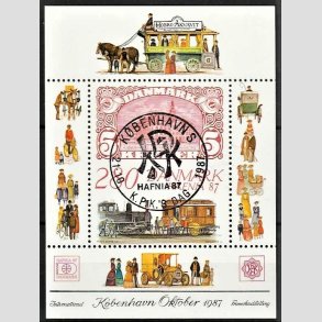 FRIM�RKER DANMARK | 1987 - AFA 889 - Hafnia 87 - 2,80 Kr. flerfarvet Miniark - Lux Stemplet