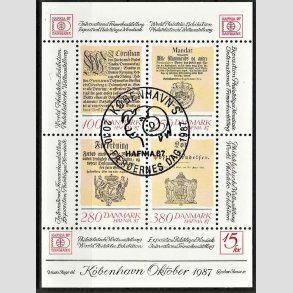 FRIM�RKER DANMARK | 1985 - AFA 827 - Hafniablok I Miniark - Pragt stemplet 