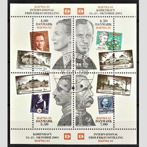 FRIM�RKER DANMARK | 2001 - AFA 1298 - Frim�rkeudstillingen HAFNIA 01 - 21,00 Kr. Miniark - Lux Stemplet Odder