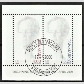 FRIMRKER DANMARK | 2000 - AFA 1241 - Droning Margrethe 60 r - 9,25 Kr. Miniark - Lux Stemplet