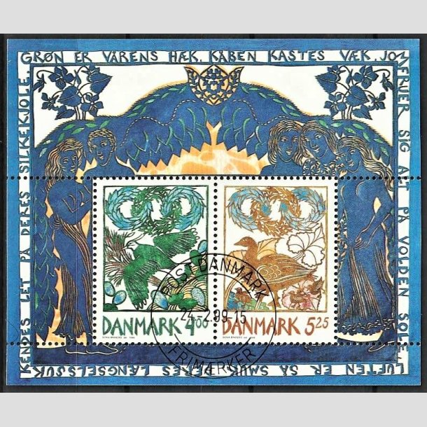 FRIMRKER DANMARK | 1999 - AFA 1206 - Forrsbebudere - 9,25 Kr. Miniark - Lux Stemplet