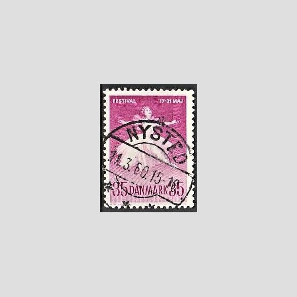 FRIMRKER DANMARK | 1959 - AFA 377 - Ballet og Musikfestival - 35 re rdlilla - Pragt Stemplet Nysted