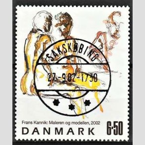 FRIMRKER DANMARK | 2002 - AFA 1331 - Frank Kannik - 6,50 Kr. flerfarvet - Pragt Stemplet Sakskbing (Pragtmrke)