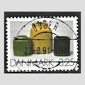 FRIM�RKER DANMARK | 1991 - AFA 995 - Dansk Brugskunst - 3,25 Kr. flerfarvet - Pragt Stemplet Odder