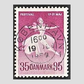 FRIM�RKER DANMARK | 1959 - AFA 377 - Ballet og Musikfestival - 35 �re r�dlilla - Pragt Stemplet K�benhavn