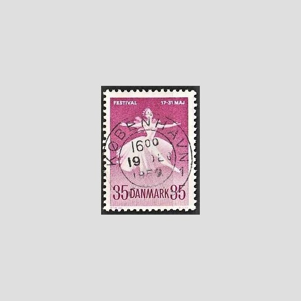 FRIMRKER DANMARK | 1959 - AFA 377 - Ballet og Musikfestival - 35 re rdlilla - Pragt Stemplet Kbenhavn