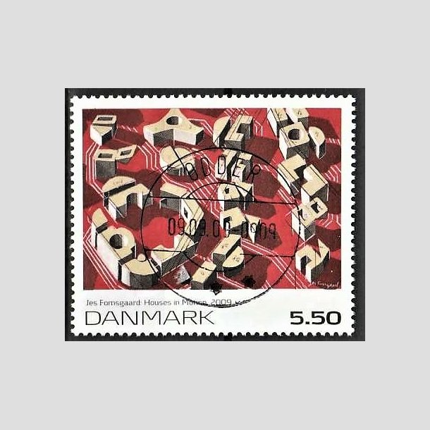 FRIMRKER DANMARK | 2009 - AFA 1589 - Frimrkekunst - 5,50 Kr. flerfarvet - Pragt Stemplet Odder