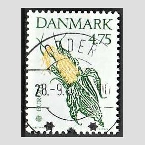 FRIM�RKER DANMARK | 1992 - AFA 1015 - Europam�rke Columbus - 4,75 Kr. gr�n/gul - Pragt Stemplet Odder