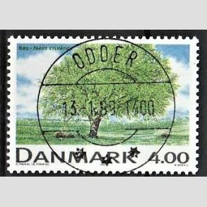 FRIM�RKER DANMARK | 1999 - AFA 1196 - Danske l�vtr�er - 4,00 Kr. flerfarvet - Pragt Stemplet Odder (Uds�gt kvalitet)