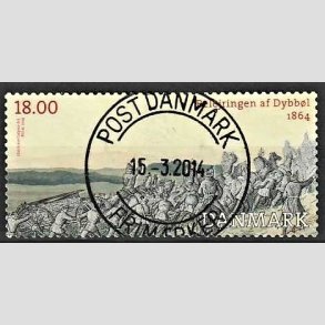 FRIM�RKER DANMARK | 2014 - AFA 1771 - Dybb�l 1864 - 18,00 Kr. flerfarvet - Pragt Stemplet 