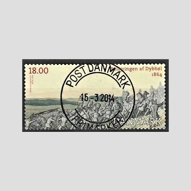 FRIMRKER DANMARK | 2014 - AFA 1771 - Dybbl 1864 - 18,00 Kr. flerfarvet - Pragt Stemplet 