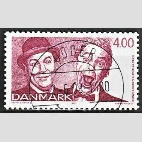 FRIM�RKER DANMARK | 1999 - AFA 1212 - Dansk revy - 4,00 Kr. r�d - Pragt Stemplet Odder