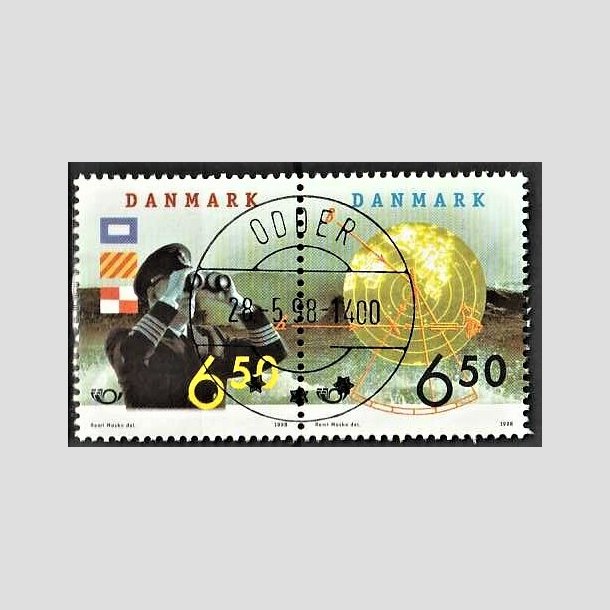 FRIMRKER DANMARK | 1998 - AFA 1181,1182 - 28 maj Sfart - 6,50 + 6,50 Kr. par flerfarvet - Lux Stemplet Odder