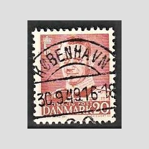 FRIMRKER DANMARK | 1948-50 - AFA 307 - Fr. IX 20 re rd - Pragt Stemplet Kbenhavn