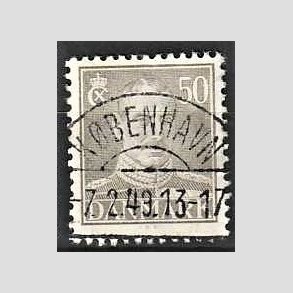 FRIMRKER DANMARK | 1945 - AFA 289 - Chr. X 50 re gr - Lux Stemplet Kbenhavn