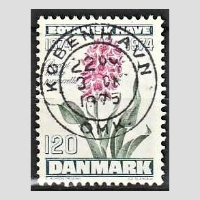 FRIM�RKER DANMARK | 1974 - AFA 578 - Botanisk Have 100 �r. - 120 �re bl�gr�n/violet/gr�n - Pragt Stemplet K�benhavn