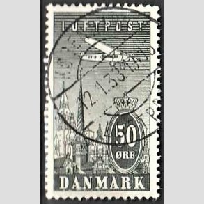 FRIM�RKER DANMARK | 1934 - AFA 219 - Ny Luftpost 50 �re gr� - P�nt Stemplet