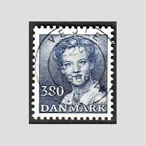 FRIMRKER DANMARK | 1985 - AFA 822 - Dronning Margrethe - 3,80 Kr. bl - Pragt Stemplet Vejle