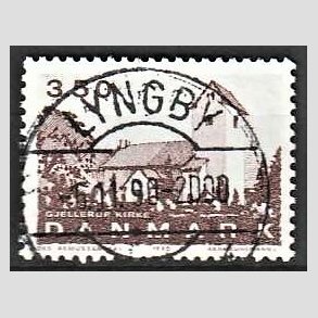 FRIMRKER DANMARK | 1990 - AFA 974 - Jyske landsbykirker - 3,50 Kr. brun - Pragt Stemplet Lyngby