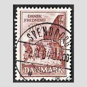 FRIM�RKER DANMARK | 1962 - AFA 407 - Fredningsserie - 10 �re r�dbrun - Pragt Stemplet Svendborg