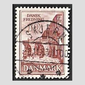 FRIM�RKER DANMARK | 1962 - AFA 407 - Fredningsserie - 10 �re r�dbrun - Pragt Stemplet Skjern