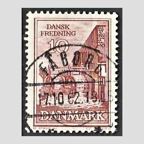 FRIM�RKER DANMARK | 1962 - AFA 407 - Fredningsserie - 10 �re r�dbrun - Pragt Stemplet F�borg