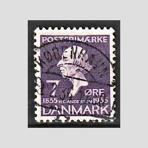 FRIM�RKER DANMARK | 1935 - AFA 224 - H. C. Andersen 7 �re lilla - Lux Stemplet K�benhavn