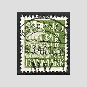 FRIM�RKER DANMARK | 1937-40 - AFA 208a - Karavel 40 �re gr�n Type II - Lux Stemplet K�benhavn
