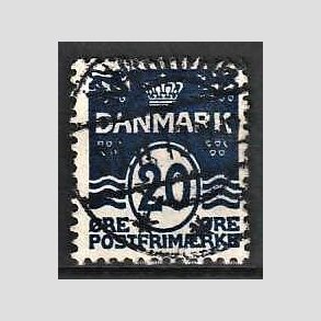 FRIM�RKER DANMARK | 1912 - AFA 66a - B�lgelinie 20 �re sortbl� - Stemplet