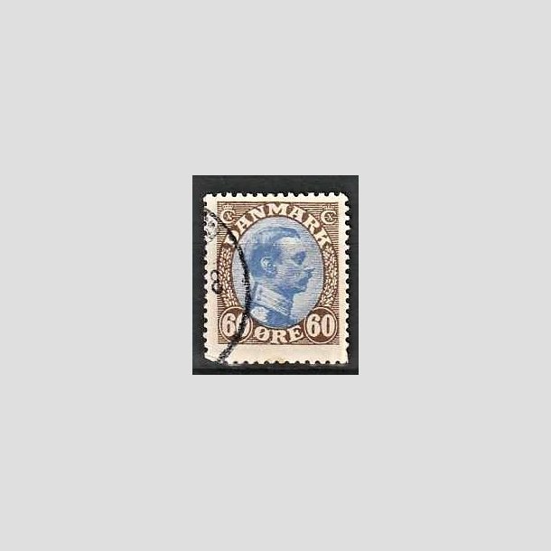 FRIMRKER DANMARK | 1918-20 - AFA 107a - Chr. X 60 re brun/ultramarin - Stemplet