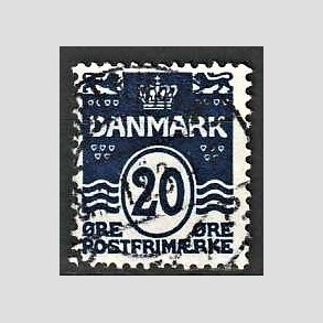FRIM�RKER DANMARK | 1912 - AFA 66a - B�lgelinie 20 �re sortbl� - Stemplet