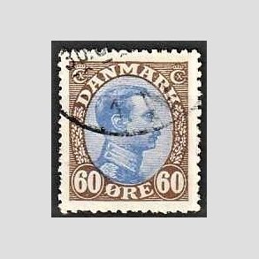 FRIMRKER DANMARK | 1918-20 - AFA 107a - Chr. X 60 re brun/ultramarin - Stemplet