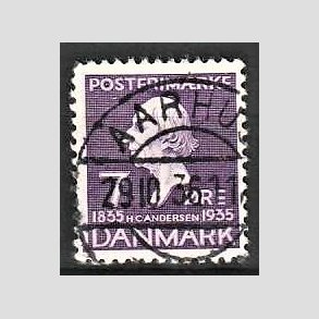 FRIM�RKER DANMARK | 1935 - AFA 224 - H. C. Andersen 7 �re lilla - Lux Stemplet Aarhus