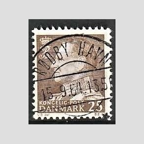 FRIMRKER DANMARK | 1963 - AFA 414 - Fr. IX 25 re brun - Lux Stemplet Rdby Havn