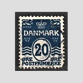 FRIM�RKER DANMARK | 1912 - AFA 66a - B�lgelinie 20 �re sortbl� - Stemplet