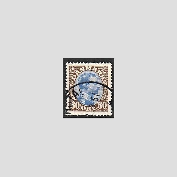 FRIMRKER DANMARK | 1918-20 - AFA 107a - Chr. X 60 re brun/ultramarin - Stemplet