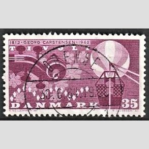 FRIM�RKER DANMARK | 1962 - AFA 410 - Georg Carstensen Tivoli - 35 �re r�dviolet - Pragt Stemplet Odense