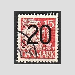 FRIMRKER DANMARK | 1940 - AFA 264a - 20/15 re rd Provisorier - Stemplet