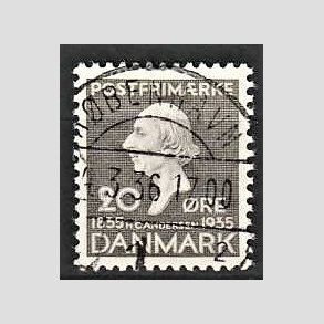 FRIM�RKER DANMARK | 1935 - AFA 227 - H. C. Andersen 20 �re gr� - Lux Stemplet K�benhavn