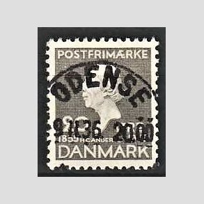 FRIM�RKER DANMARK | 1935 - AFA 227 - H. C. Andersen 20 �re gr� - Lux Stemplet Odense