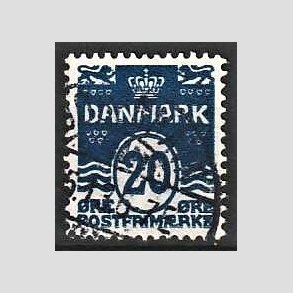 FRIM�RKER DANMARK | 1912 - AFA 66a - B�lgelinie 20 �re sortbl� - Stemplet