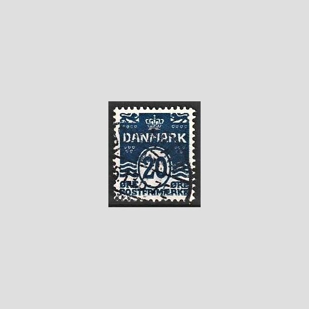 FRIMRKER DANMARK | 1912 - AFA 66a - Blgelinie 20 re sortbl - Stemplet