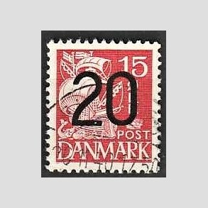 FRIMRKER DANMARK | 1940 - AFA 264a - 20/15 re rd Provisorier - Stemplet