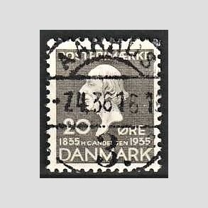 FRIM�RKER DANMARK | 1935 - AFA 227 - H. C. Andersen 20 �re gr� - Lux Stemplet Aarhus