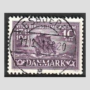 FRIM�RKER DANMARK | 1941 - AFA 270 - Vitus Bering 10 �re violet - Lux Stemplet Esbjerg