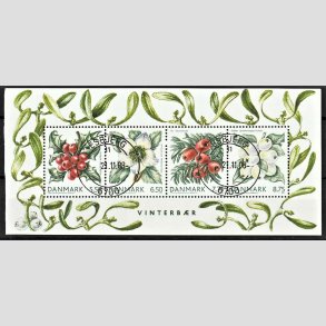 FRIM�RKER DANMARK | 2008 - AFA 1560 - Vinterb�r - Miniark 28.50 Kr. flerfarvet - Pragt Stemplet Esbjerg