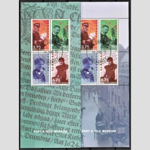 FRIM�RKER DANMARK | 1999 - AFA 1180A,1180B - Post & Tele Museet - 2 stk. Miniark flerfarvet - Pragt Stemplet